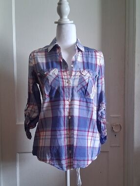 Express Plaid Button-Front Shirt